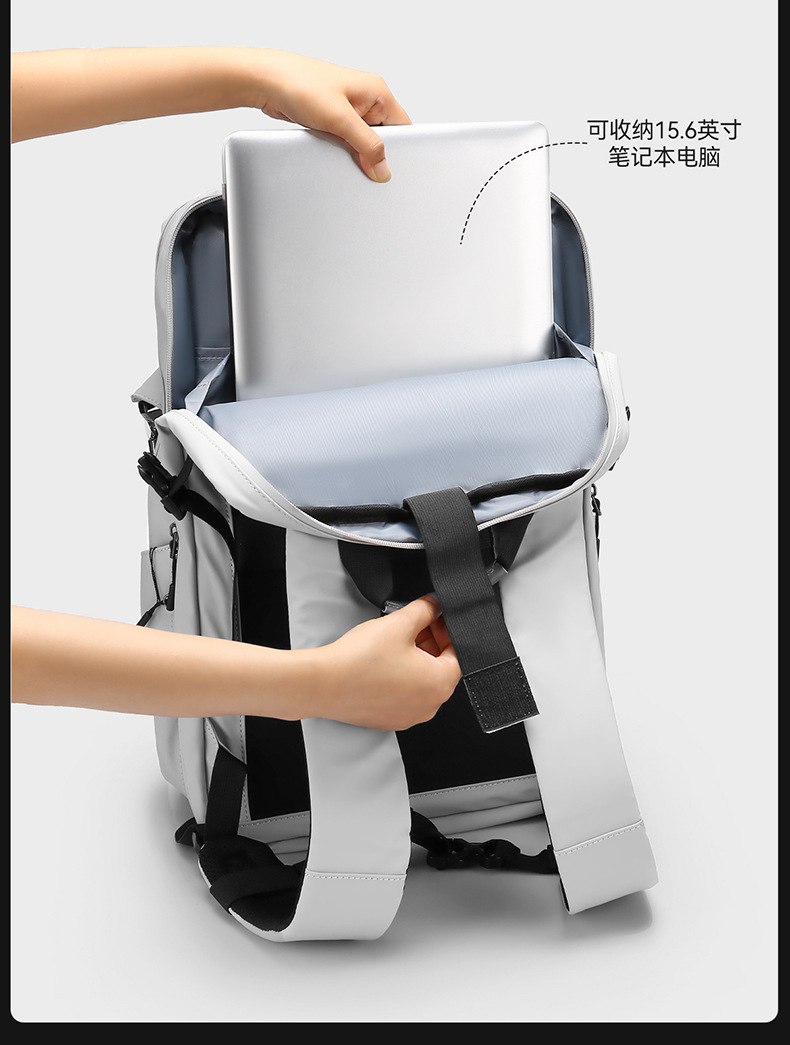New Dual Shoulder Backpack for Men Fashion Travel Backpack with Reflective Strips Trendy Functional Large Capacity Motorcycle Laptop School Bag