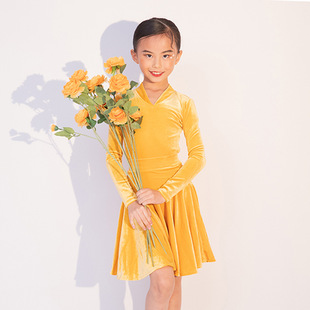 Gtydance Classy Black Pool Latin Dance Competition Clothing for Girls New Velvet Competition Clothing G22014