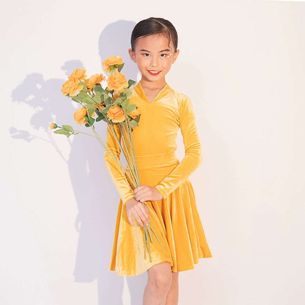 GTYDANCE стильная черная одежда для соревнований по латинским танцам для девочек, новая бархатная одежда для соревнований G22014