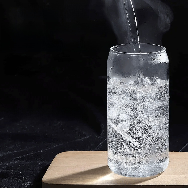 Cross-border Mason Cup Cola Cup Cover Straw Set High-temperature Resistant Aluminum Can Glass Water Cup Juice Cold Drink Cup