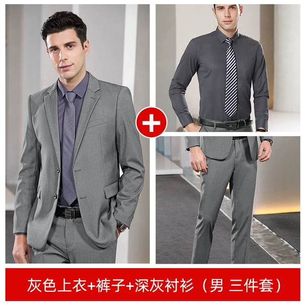 Men's set, trousers, shirt, 3 pieces