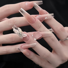 【凌洛原创】纯手工美甲纯欲风水润渐变冰花碎钻氛围感显白穿戴甲
