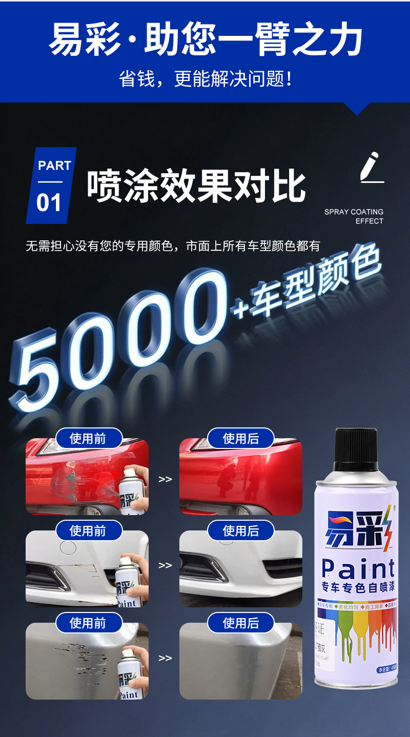 450ML Large Capacity Self Spray Paint Customized Car Metal Color Hand Shake Paint Anti Rust Paint Industrial Equipment Renovation