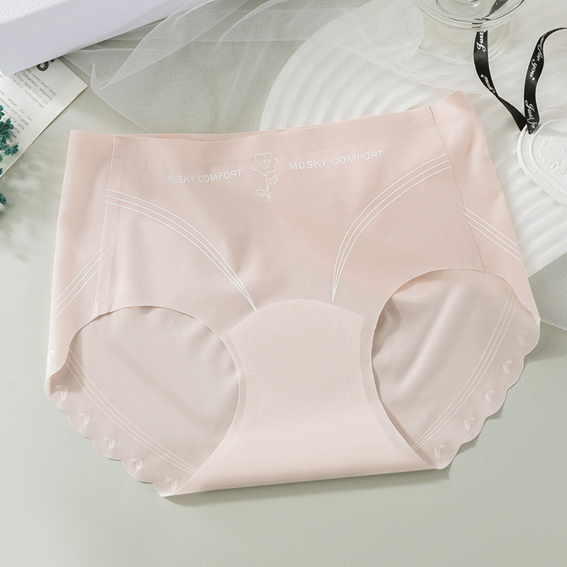 Calzoncillos ultrafinos 10 sin costuras de seda de hielo de melocotón mascarilla de cadera entrepierna larga ropa interior femenina de seda de hielo antibacteriana de algodón puro refrescante