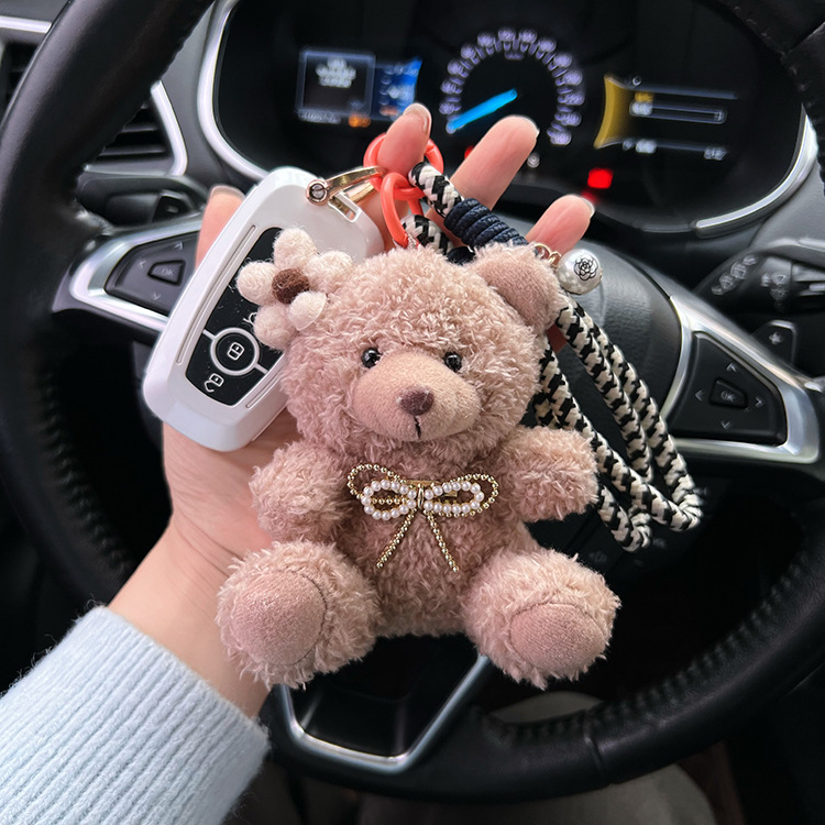 1 Piece Quantity 1 Piece Cute Bear Plush Unisex Bag Pendant Keychain