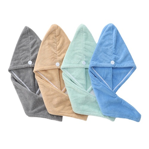 Coral velvet shower cap plain hair drying cap for women thickened super absorbent quick drying hair drying towel manufacturer wholesale