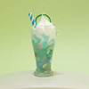 Glowing cream fruit straw, wineglass, keychain, pendant, accessory, handmade