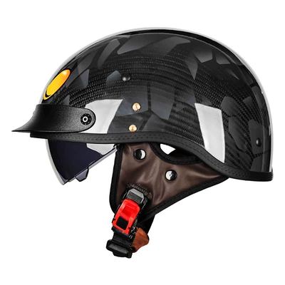 Motosiklet kaskı (dəbilqə) Scooter Helmet, Scooter Riding Helmet - 112-carbon-fiber-3k-venom-snake-with-black-mirror-m