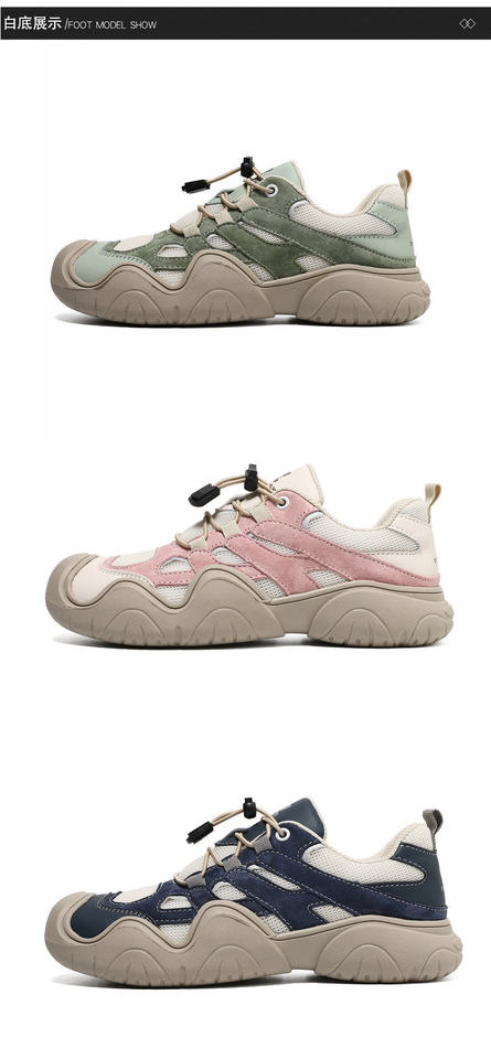 Giày thể thao da thật cổ thấp unisex phong cách ngoài trời — D1833 màu cát, D1833 màu hồng, D1833 màu nâu, D1833 màu xanh lam chi tiết 42
