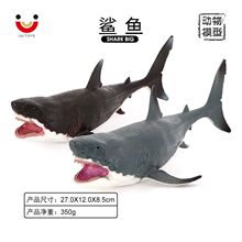 新款仿真海洋动物鲨鱼模型海底生物大号鲨鱼儿童科教认知玩具摆件