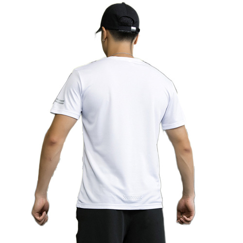 Loose mesh fitness clothing for men in summer large size breathable quick-drying t-shirt training running sweat short-sleeved sportswear