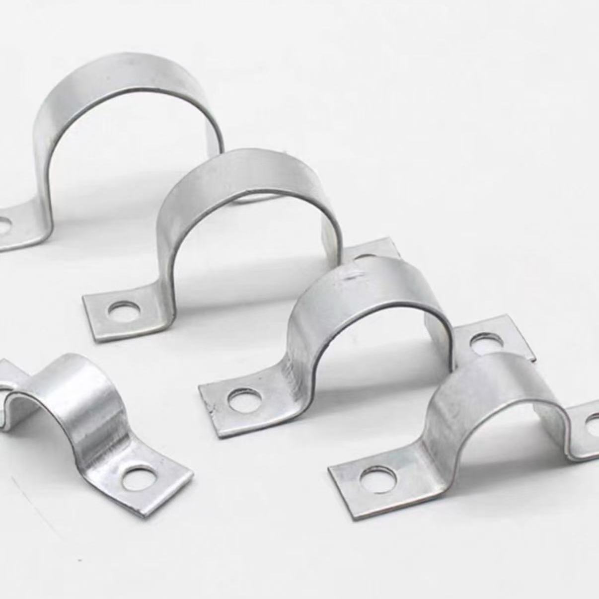 镀锌加厚骑马卡管卡夹管扣喉箍水管U型抱箍钢管卡扣马鞍卡电线卡