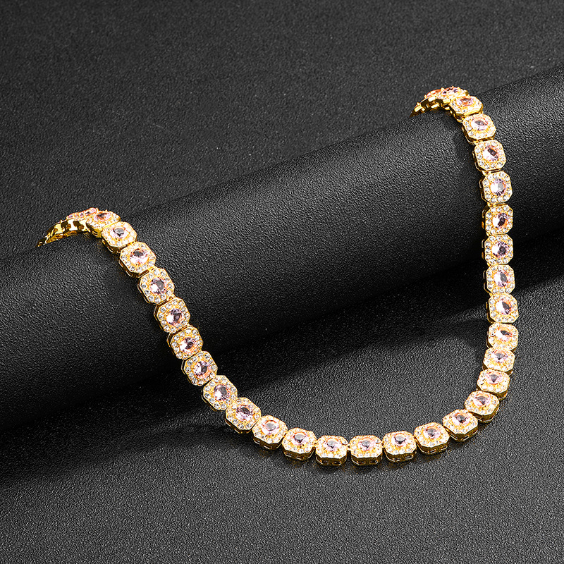 Hip-Hop Geometric Alloy Inlay Rhinestones Unisex Necklace 1 Piece