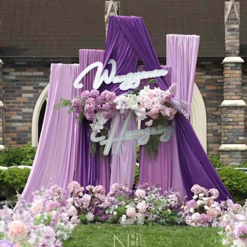 Tela de fondo, cortina, decoración de arco, decoración de boda de seda de leche, tela para techo de escenario, cortina de gasa para decoración de bodas