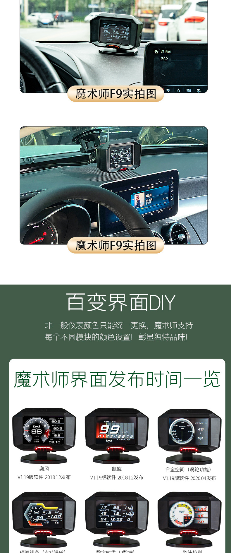 MAGICIAN MAGICIAN LCD meter car universal OBD meter speed turbine meter water temperature meter F936 meter