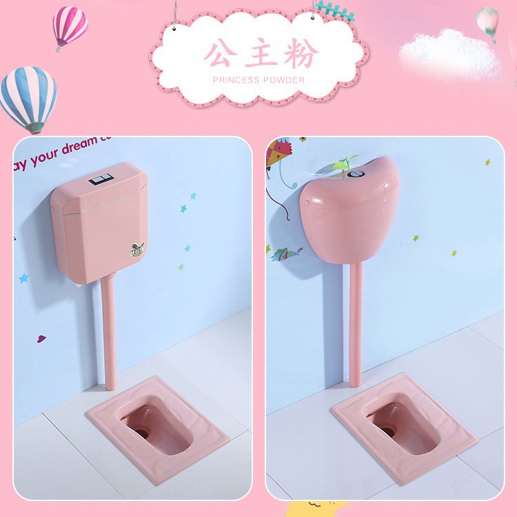 Venta al por mayor niños desodorante de cerámica cuclillas taburete color cuclillas pan cuclillas inodoro jardín de infantes ingeniería manzana tanque de agua OFERTA ESPECIAL image 3