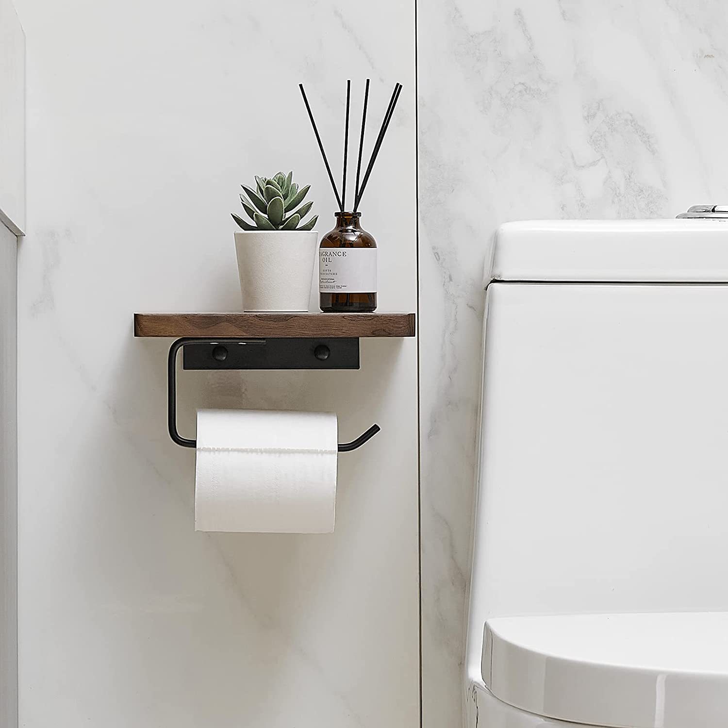 Black walnut tissue holder bathroom hotel toilet storage rack toilet paper holder roll paper holder wall hanging paper holder solid wood