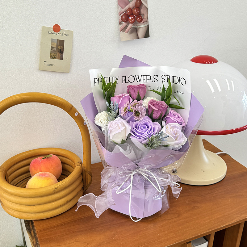 七夕情人节香皂成品仿真花束开学季教师节送老师女友生日礼物批发