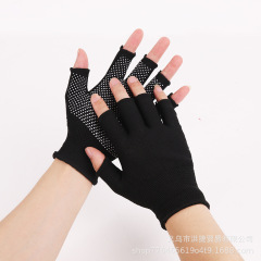 Half Finger Slip-Resistant Gloves for Men, Thin and Breathable, Women's Riding, Driving, Nylon Work Safety, Fishing, Finger Exposed, Spring and Summer