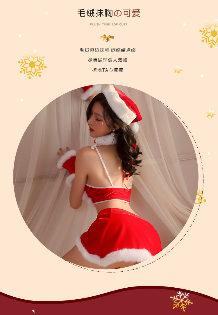JK Christmas Bunny Girl Lingerie Set for Women, Uniform Role Play Costume, Stretch Spandex, One Size — detail image 23