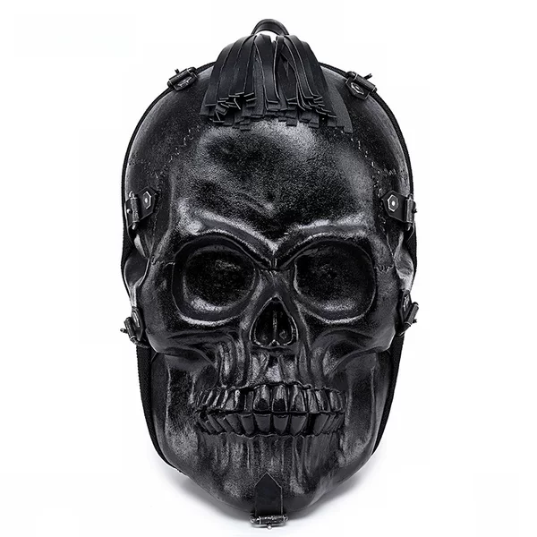 New Stereo Skull Pu Backpack, Fashionable Multi-Functional Outdoor Backpack for Men and Women, Guangzhou Manufacturer