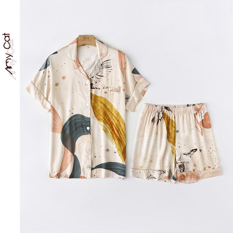 새틴 636 여성 짧은 별이 빛나는 하늘