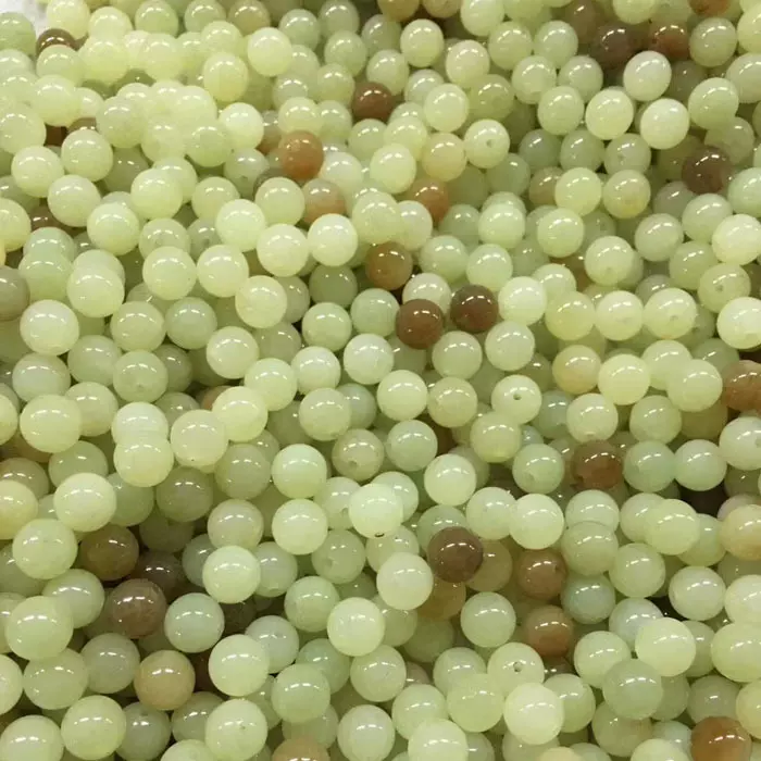 东北岫岩和田玉黄白老玉透闪石散珠子项链手链4MM到12MM