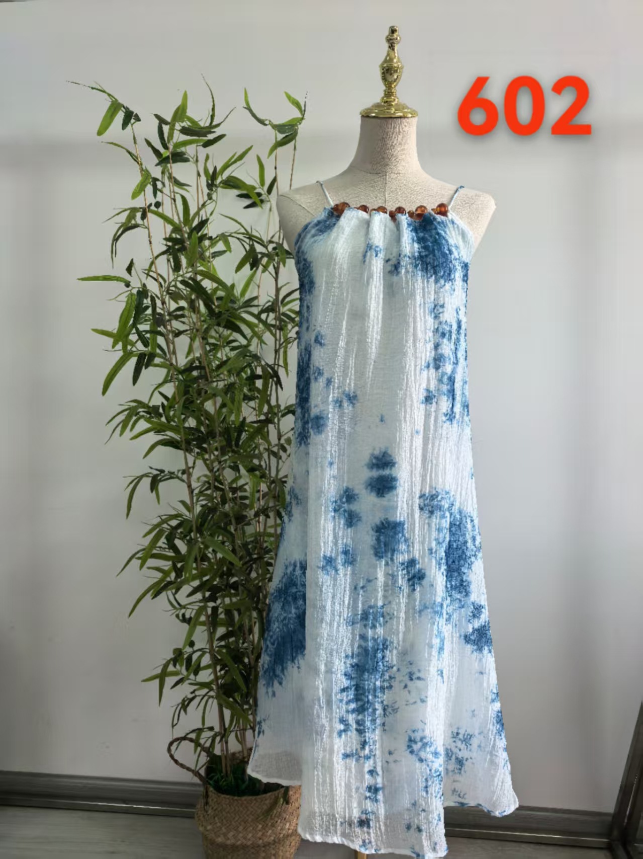 Tie-dyed suspender skirt 602 (fully dyed)