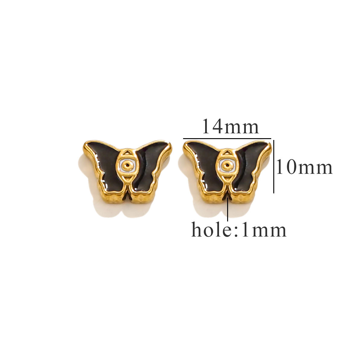 Cuentas cuadradas de acero inoxidable europeas y americanas, cuentas de ojos de doble cara con goteo de esmalte, cuentas divisorias, cuentas sueltas, accesorios de joyería de bricolaje al por mayor