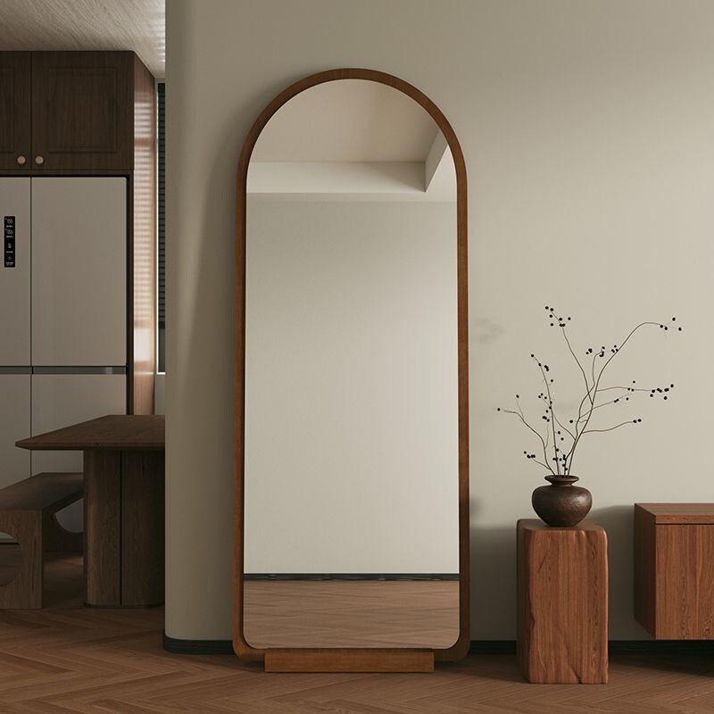Medieval-Style Full-Length Mirror, Floor-Standing Mirror for Home Use, Light Luxury High-End Mirror, Wall-Mounted Dressing Mirror, Girls' Bedroom Fitting Mirror