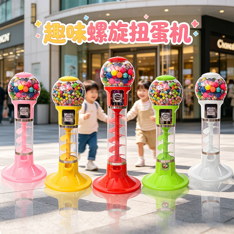 Source manufacturers wholesale spiral egg twisting machine candy egg twisting machine elastic ball machine canteen one dollar elastic ball machine