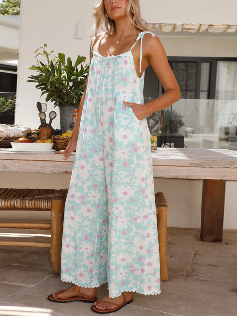 Women's Daily Casual Flower Full Length Jumpsuits display picture 3