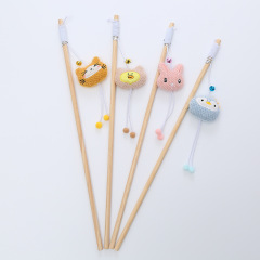 貓玩具木杆可愛毛絨逗貓棒貓咪玩具帶鈴鐺互動玩樂寵物用品