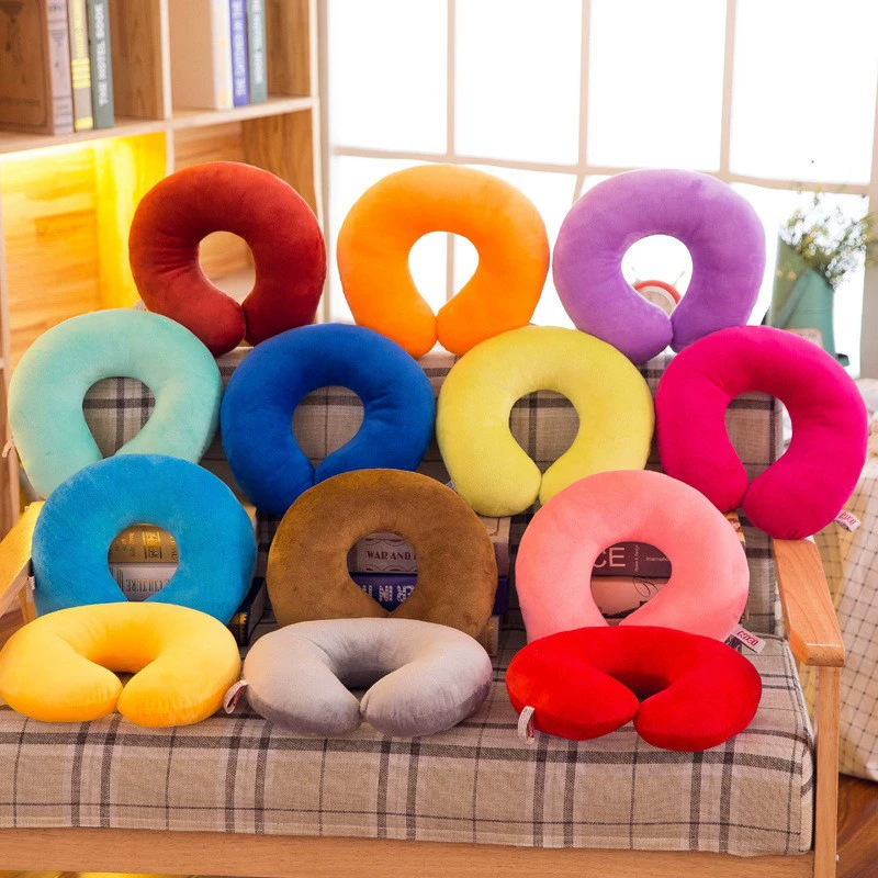 Трансграничная оптовая продажа пп-ватная U-образная подушка для шеи подушка для сиесты подушка U-образная подушка для путешествий автомобиль самолет шея подушка для печати LOGO