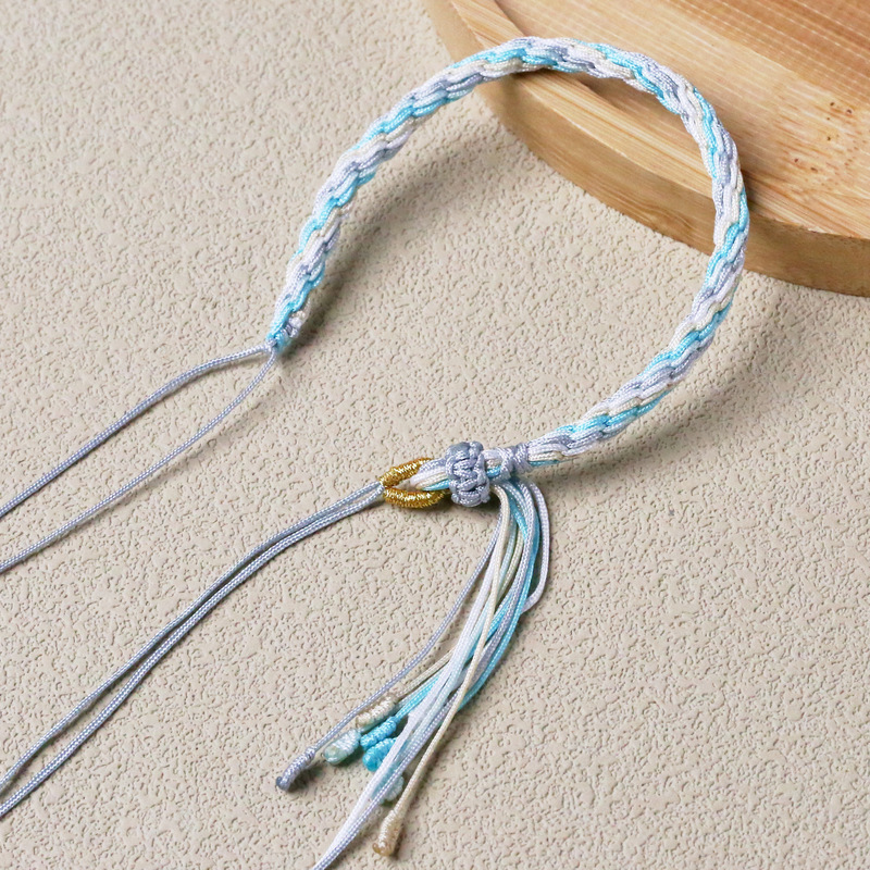 Handmade Semi-Finished Thick Reincarnation Bracelet Xizang Ethnic Style Adjustable Multi-Color Hand-Woven Reincarnation Bracelet