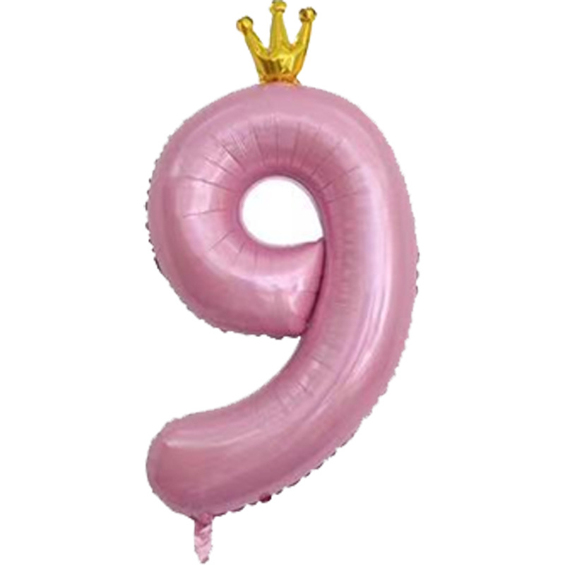 Amazon nuevo 40 pulgadas de una sola pieza corona globo digital decoración de la fiesta de cumpleaños globo digital grande