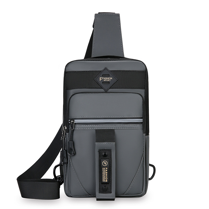 Bolso de moda para hombre Bolso de pecho para hombre reflectante nocturno multifuncional simple de moda casual Bolso de mensajero portátil para deportes al aire libre