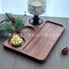 木质长方形调料蘸料盘家用水果点心盘下午茶点心咖啡盘实用