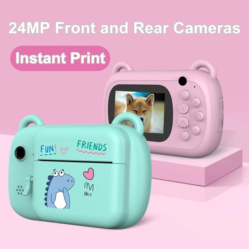New Smart Children's Polaroid Digital Small Slr Toy Thermal Instant Printing Cartoon Camera Photo and Video