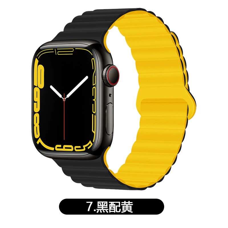 Подходит ремешок Apple Watch двухцветный магнитный силикон IWATCH1-9 поколения/SE