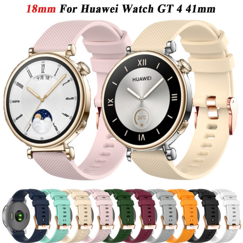 18mm 20mm Suitable for Huawei Gt 5/4 41mm Garmin Vivoactive 3 Gold Buckle Silicone Strap