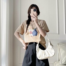 9219#哺乳衣外出短袖T恤短款辣妈时尚款夏款测开喂奶衣服产后哺乳