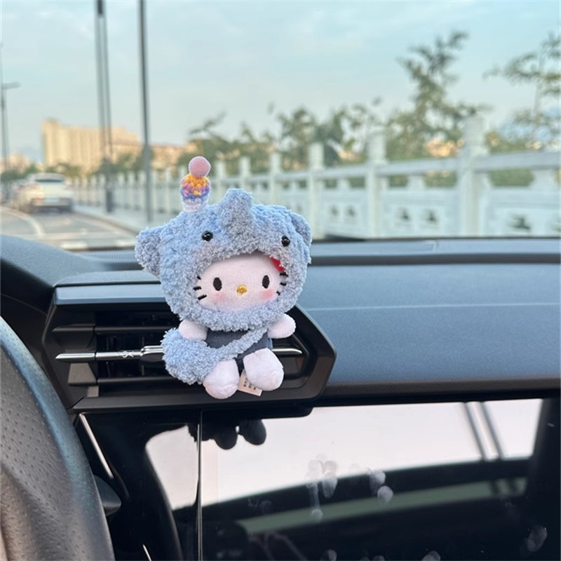 Decoración de aire acondicionado para automóviles accesorios de automóviles de dibujos animados elefante gorra Kitty decoración de salida de aire acondicionado adorable adornos de perfume para automóviles