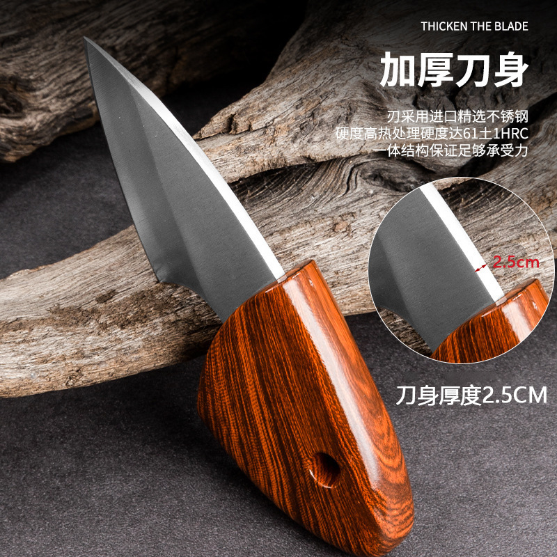 Hobbyist stainless steel portable camping knife self-defense small fat pig knife outdoor unboxing carry wood fish knife tool