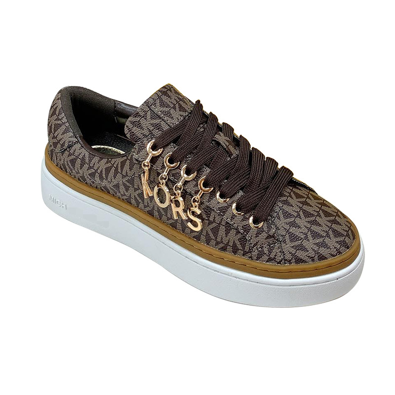 Zapatos blancos de moda europeos y americanos para mujer 2025 nuevos zapatos planos con estampado de letras de cuero zapatos de mujer con cordones de metal transfronterizos