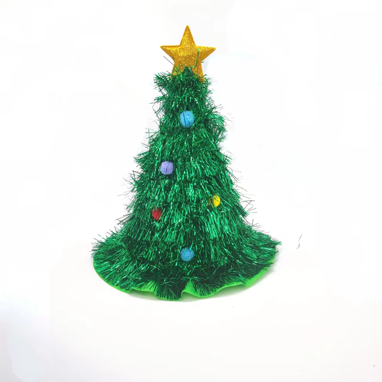 Navidad Sombrero del árbol de Navidad verde cebolla seda Sombrero de Navidad columpio mágico verde madder lana raya Sombrero de Navidad
