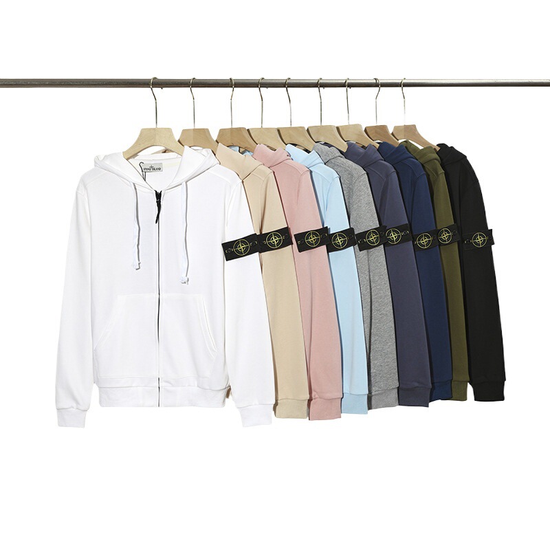 Cross-Border Stone Stone High Version Spring and Summer European and American Hooded Island Street Zipper Casual Shirts for Men and Women Couples Sweatshirts Cross-Border Stone Stone High Version Spring and Summer European and American Hooded Island Street Zipper Casual Shirts for Men and Women Couples Sweatshirts