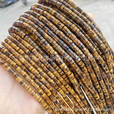 3*6mm Natural Agate Red Pattern Turquoise Right Angle Spacer Tiger Eye Spot Wheel Spacer Beads DIY Jewelry Accessories Wholesale (Zərgərlik ara hissələri) - natural-tiger-eye-stone-36mm