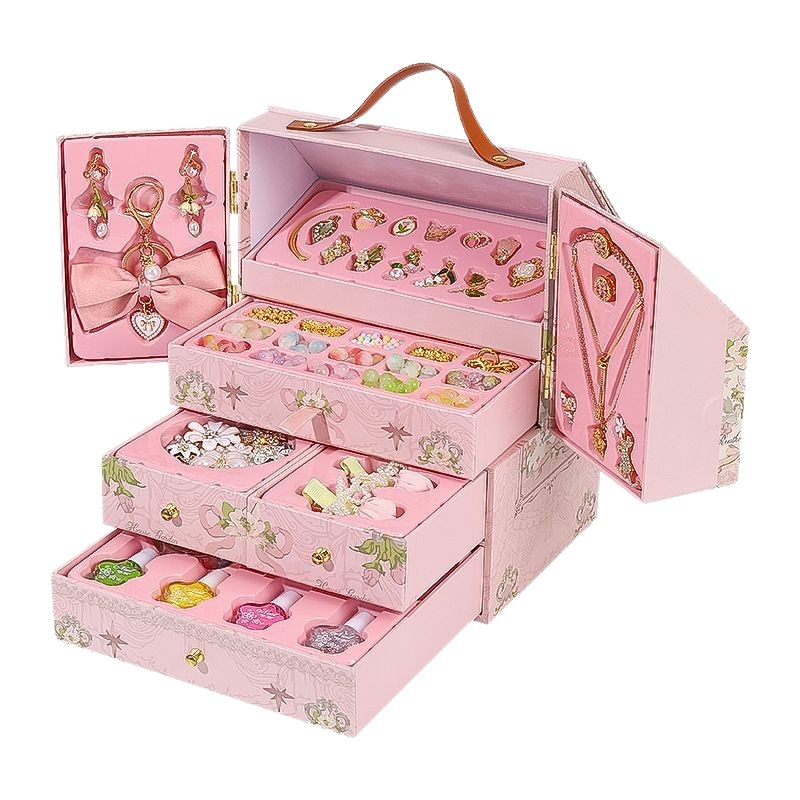 JANEXI Juguetes inteligentes hechos a mano cuentas pulseras collares cuentas caja de regalo para chicas regalo caja de joyas para niños