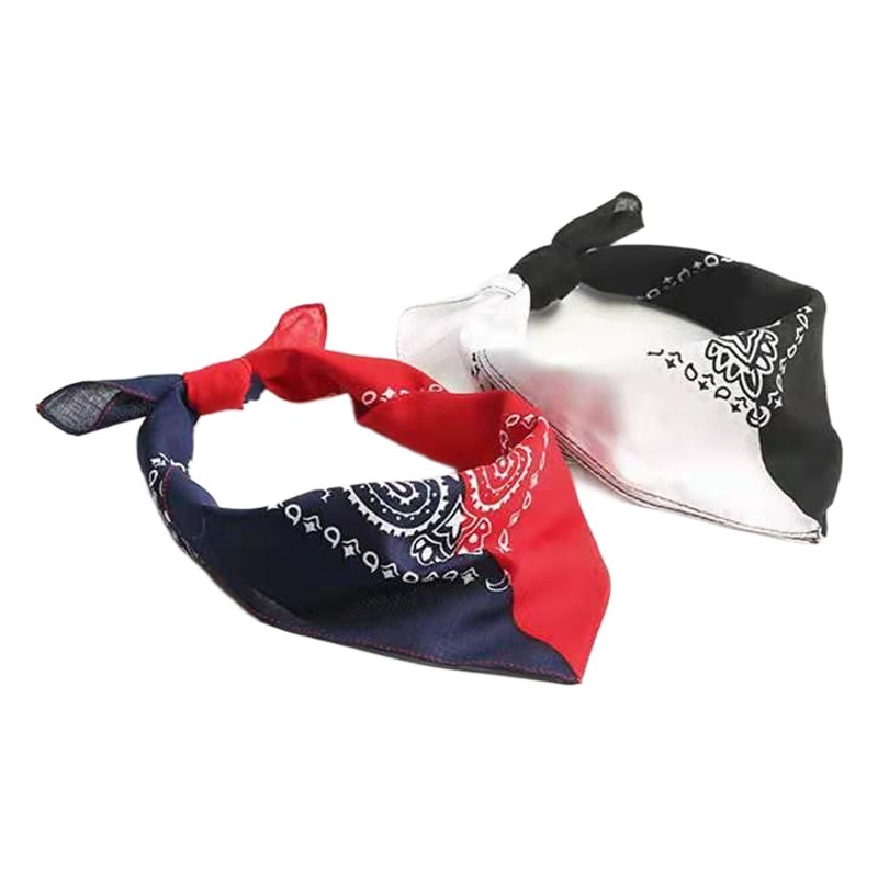 55 Cotton Square Scarf Cross-Border European and American West Coast New Double Cashew Double Color Matching Trendyy Headscarf Hiphop Headscarf